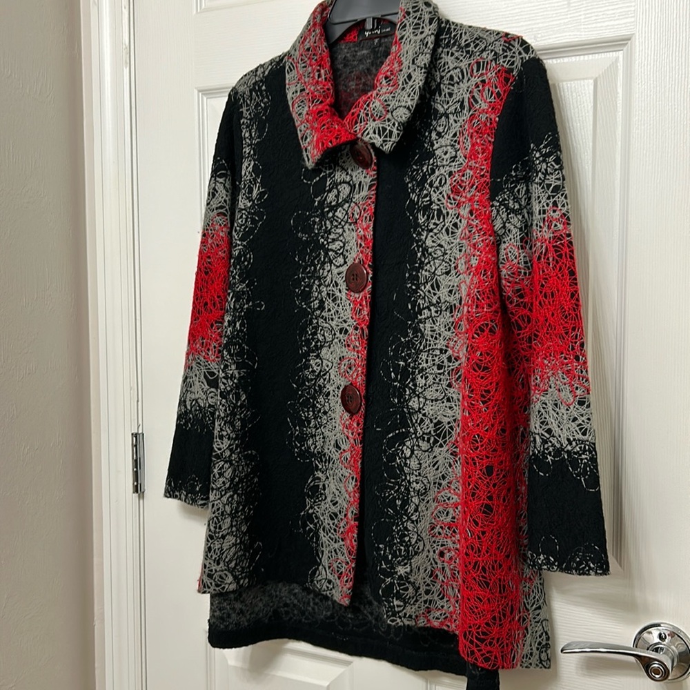 Yushi jacket Red Black and Grey , size Large